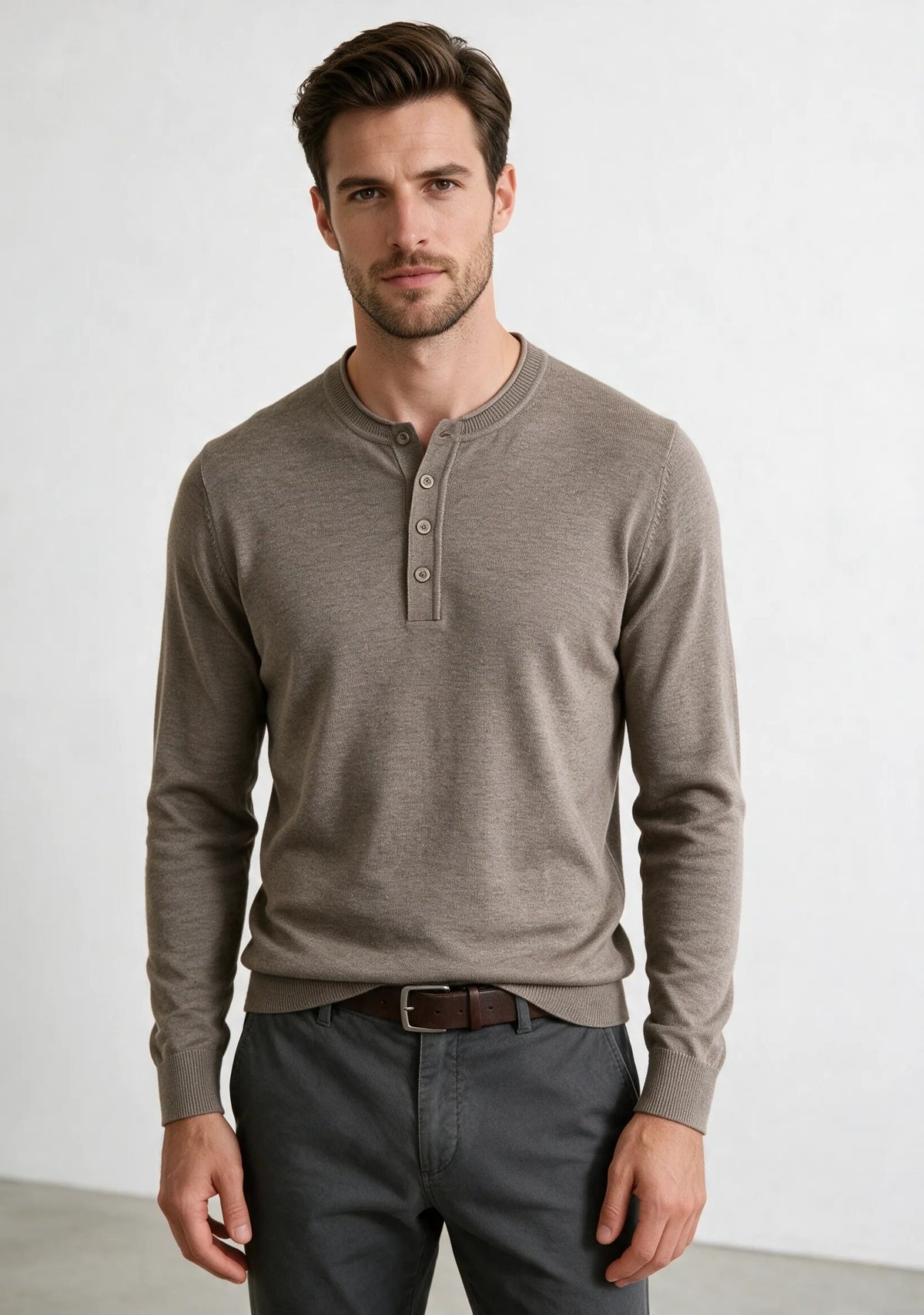 Maglione Serafino manica Lunga|Colore:Mud