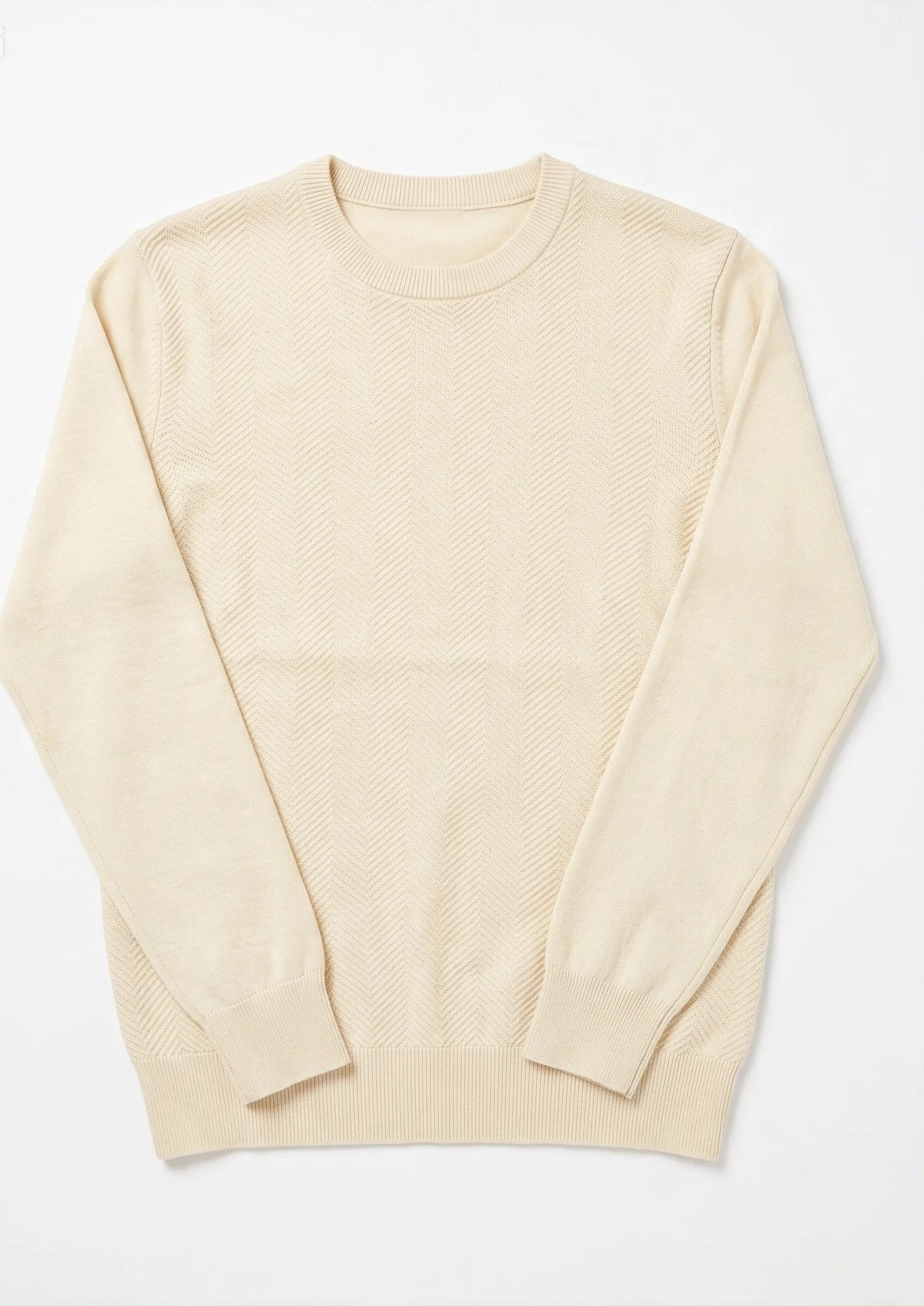 Maglia grircollo con lavorazione tono su tono|Colore:Sand