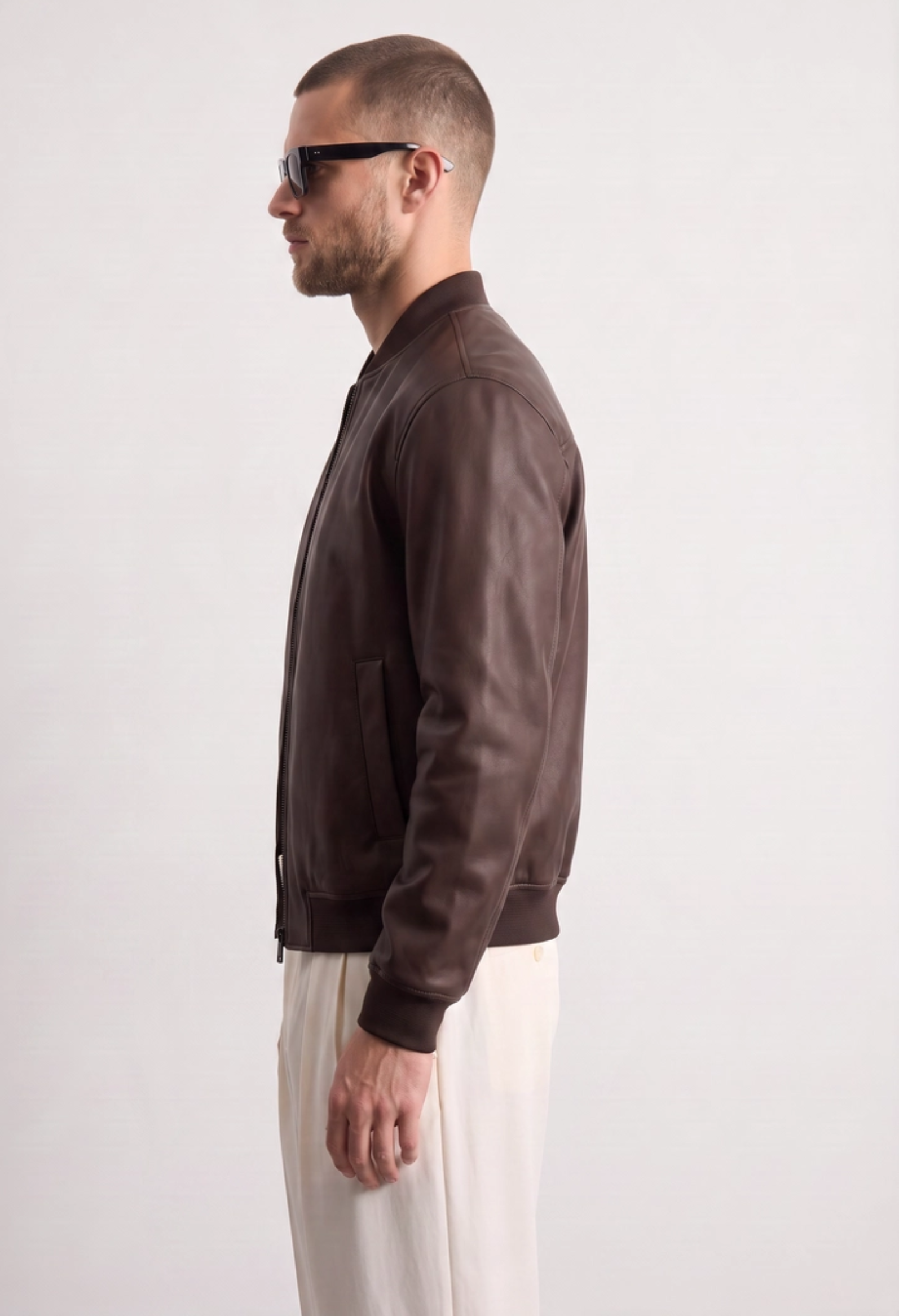 Bomber effetto pelle|Colore:Brown