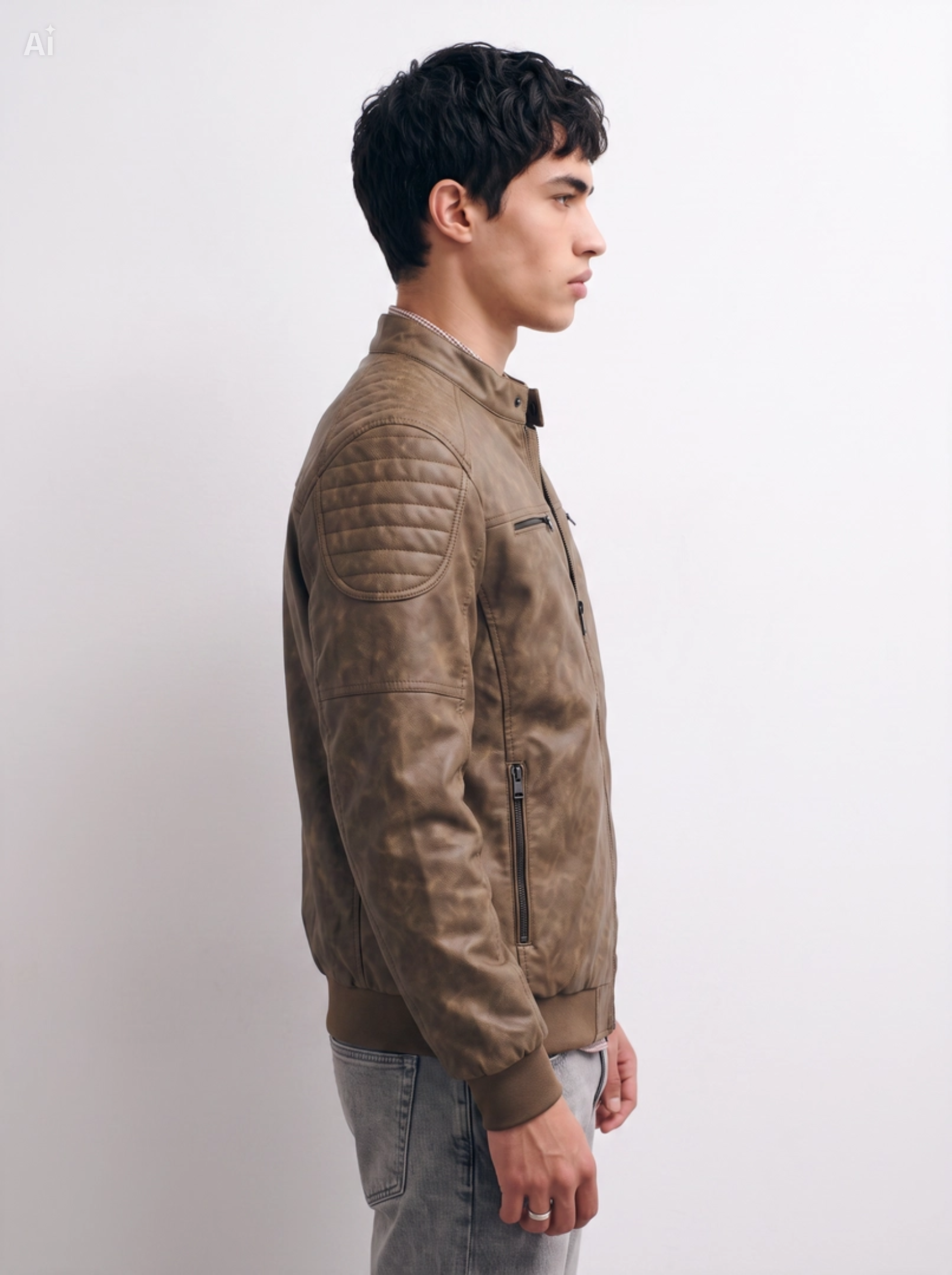 giubbotto biker effetto iused|Colore:Cuoio