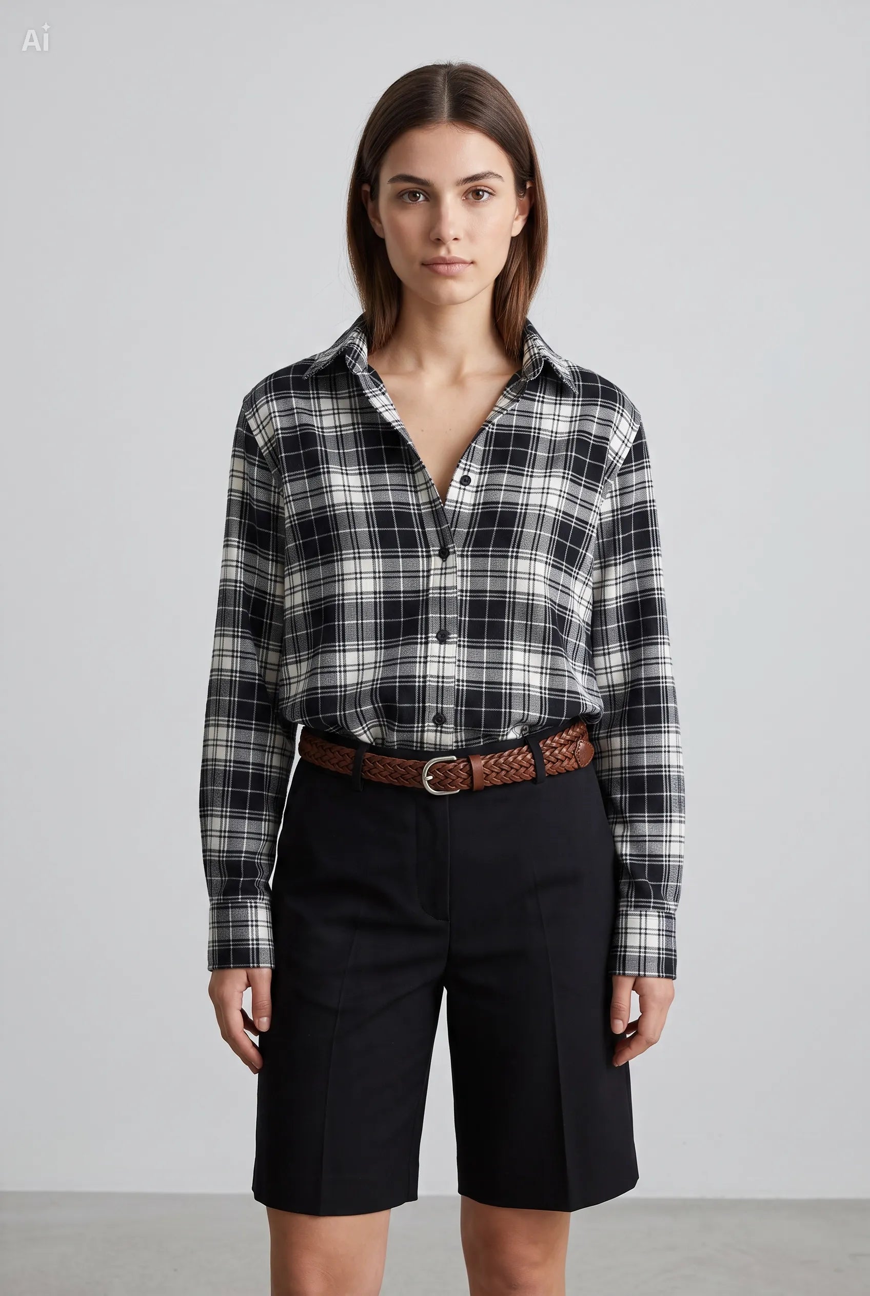 Camicia fantasia tarta|Colore:Bianco/nero