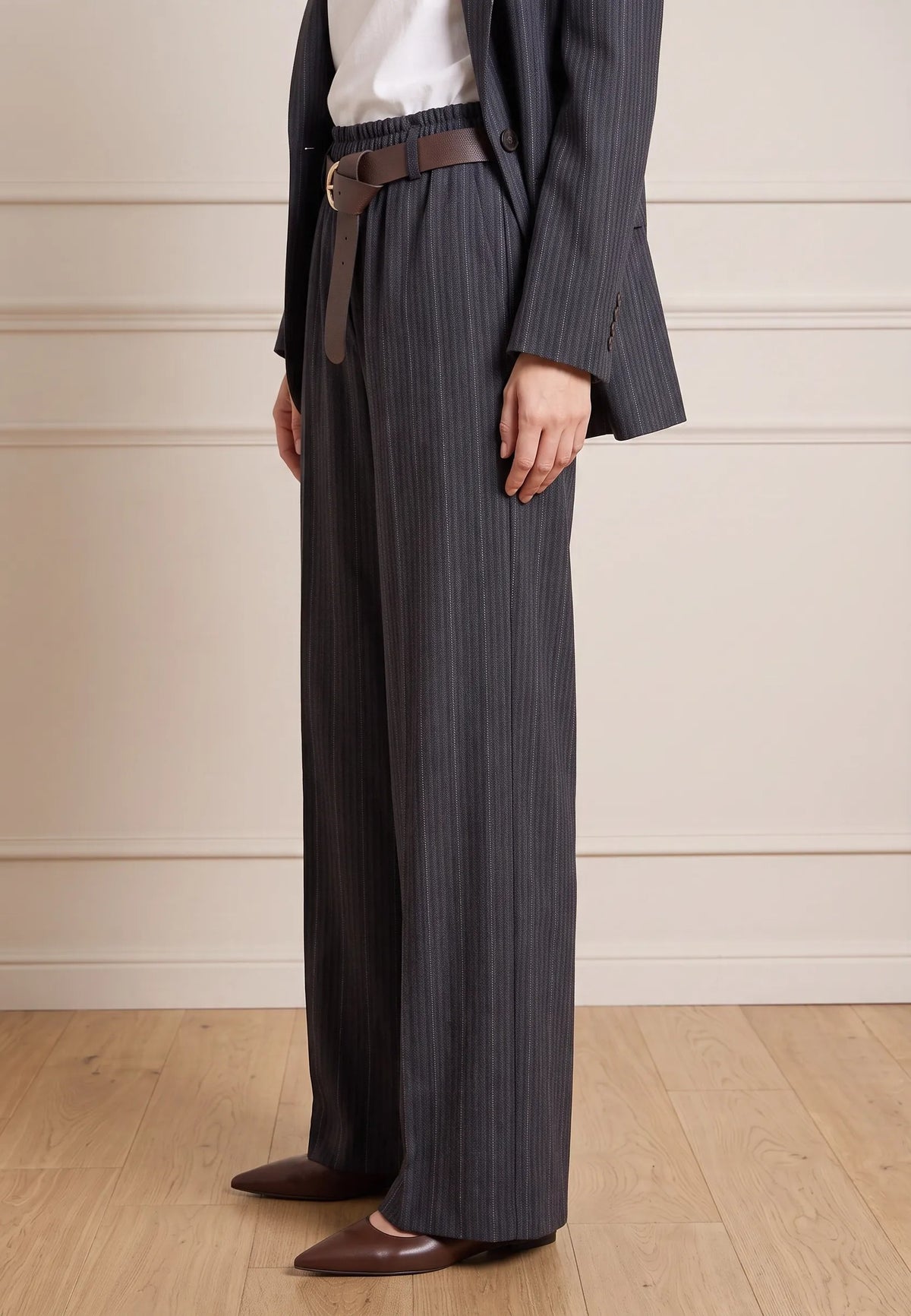 Pantalone gessato effetto denim|Colore:Jeans
