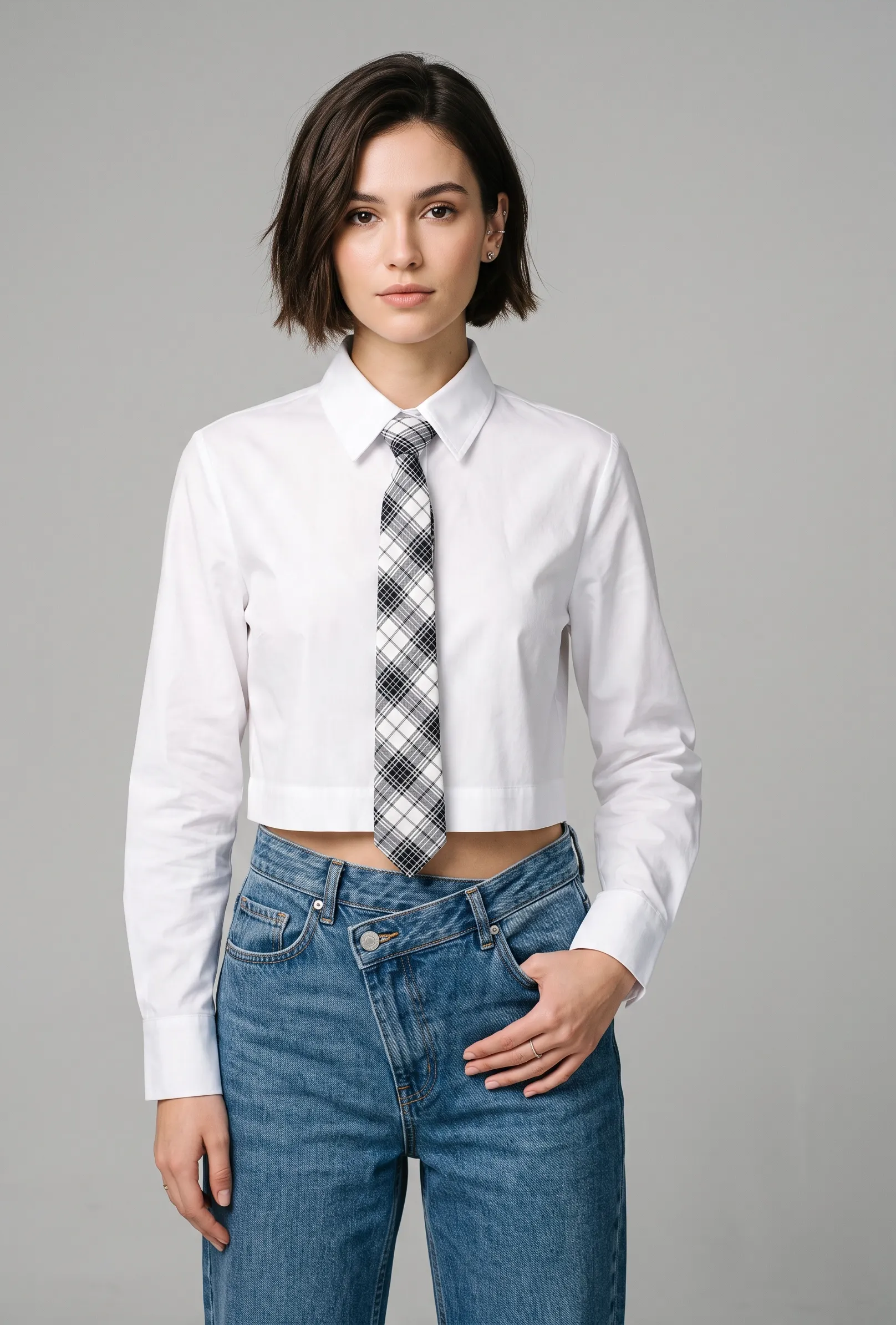 Camicia con cravatta|Colore:Bianco