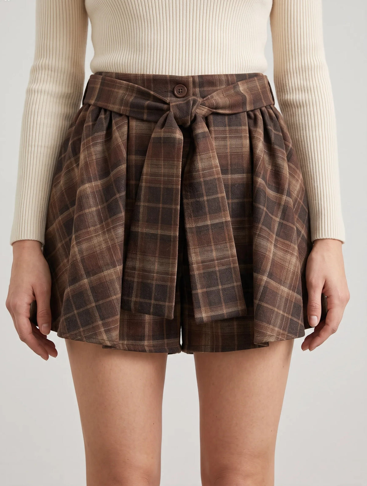 Gonna Shorts tartan|Colore:Marrone