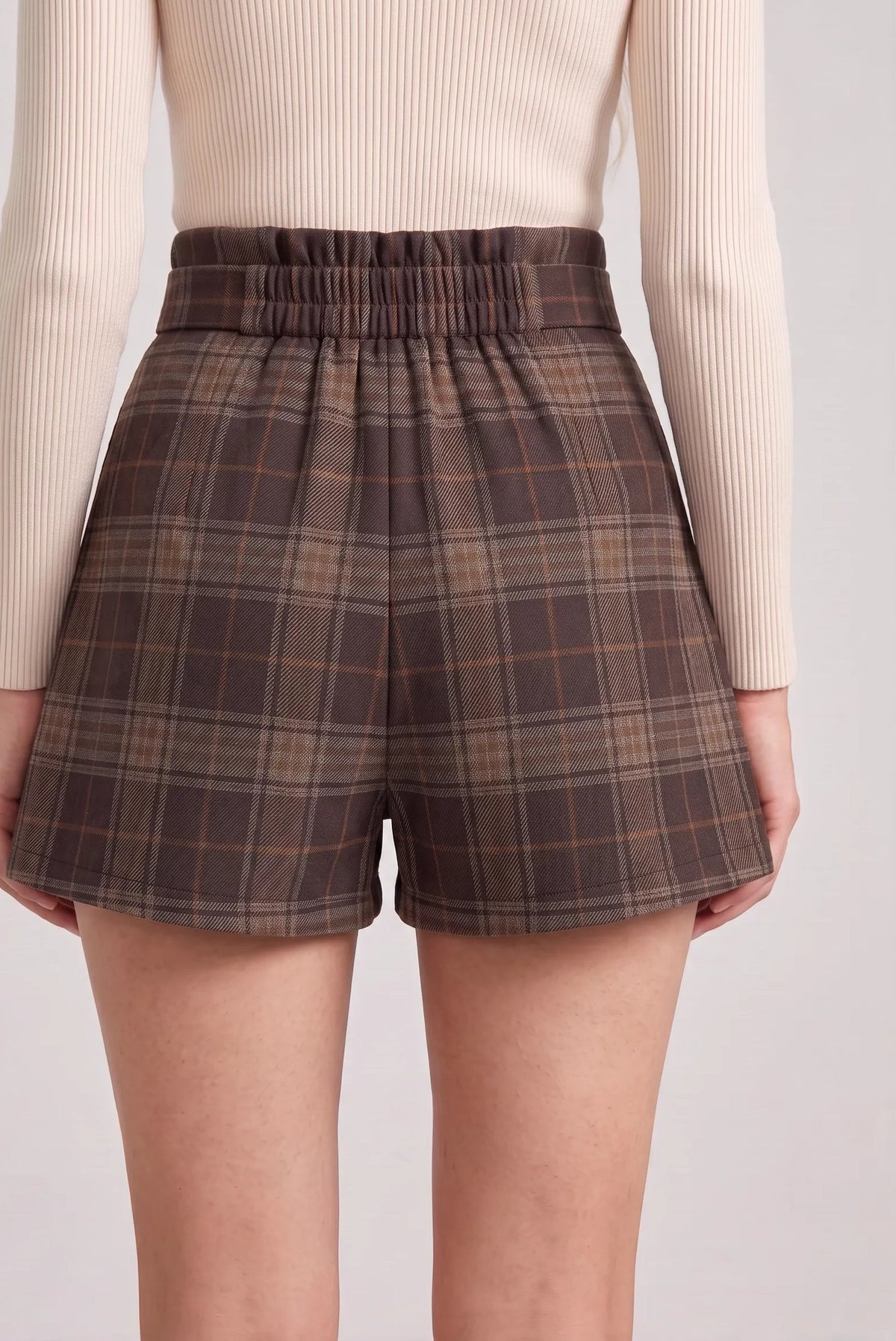 Gonna Shorts tartan|Colore:Marrone