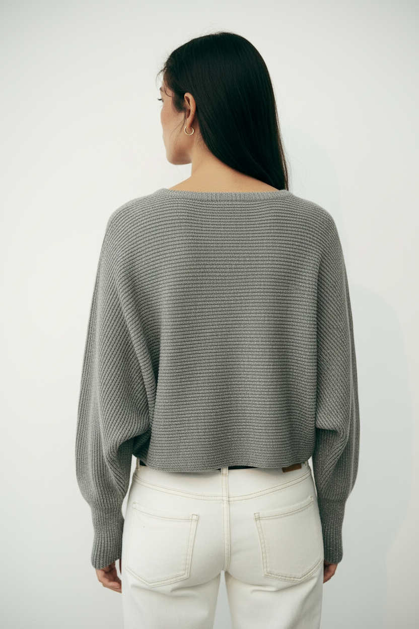Maglia manica pipistrello filato shimmer|Colore:Fango