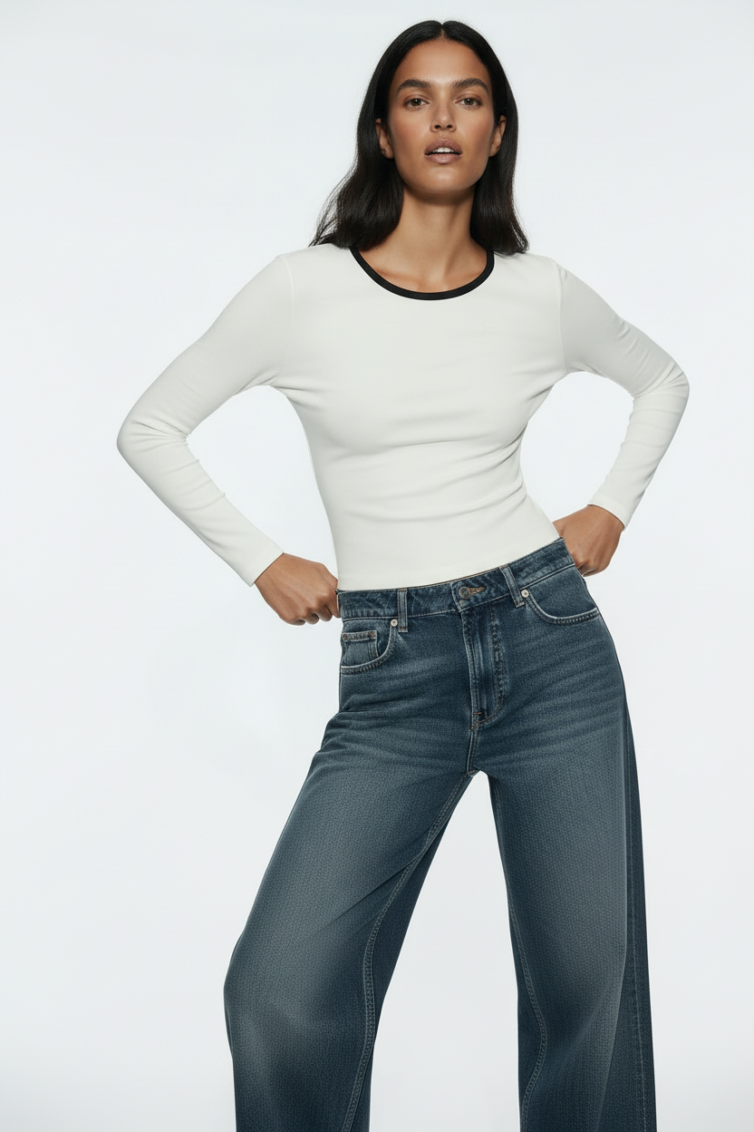 Maglia doppio collo|Colore:Beige