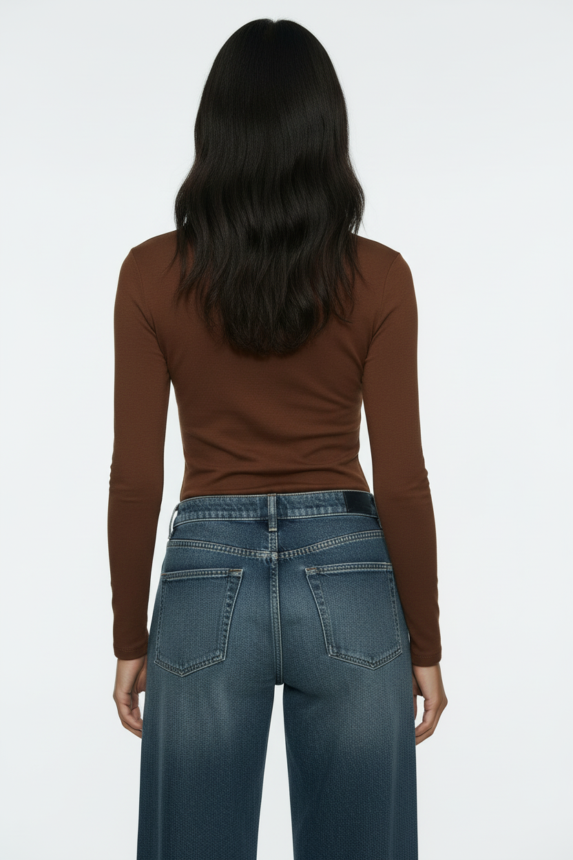 Maglia doppio collo|Colore:Caffe