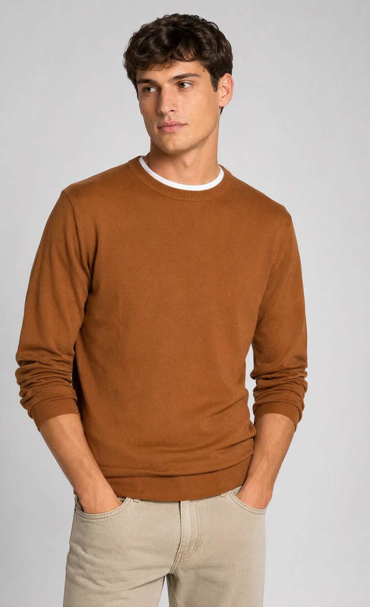 Maglia girocollo basic|Colore:Biscuit
