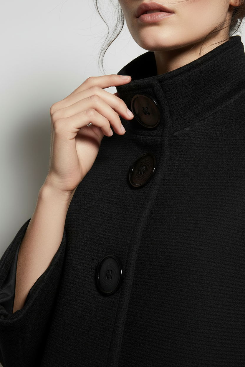 Cappotto trapezio|Colore:Nero