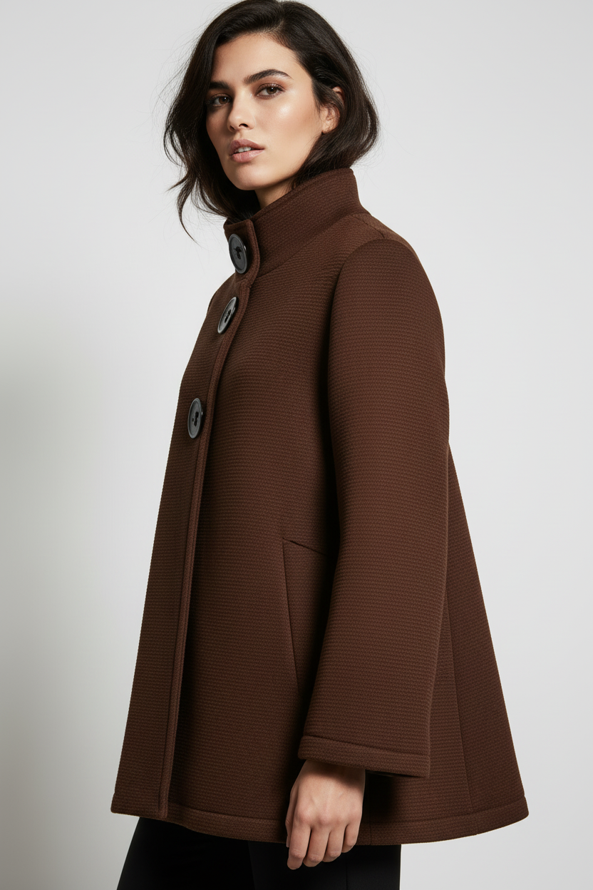 Cappotto trapezio|Colore:Marrone