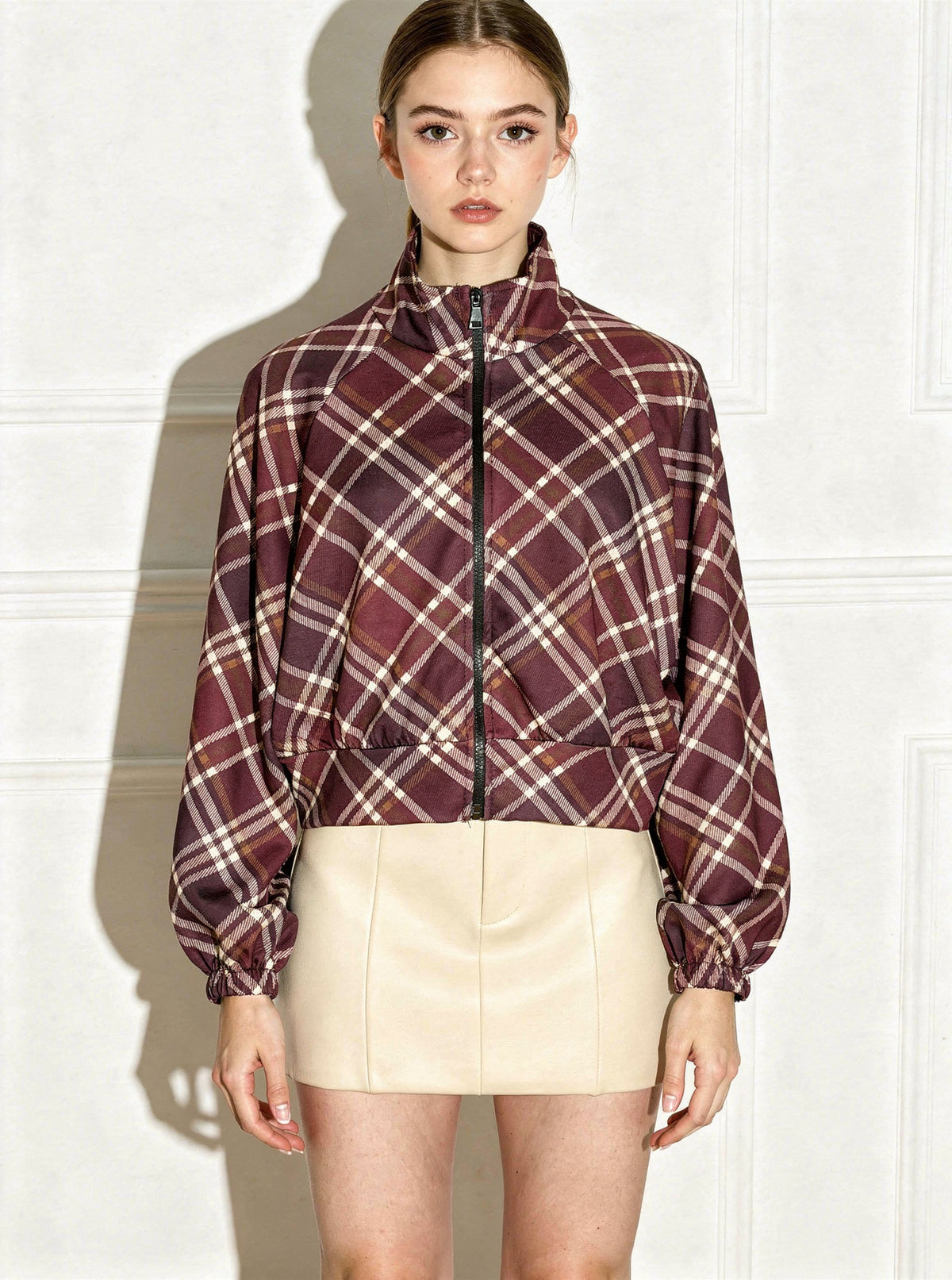 Cropped Track Jacket|Colore:Vino