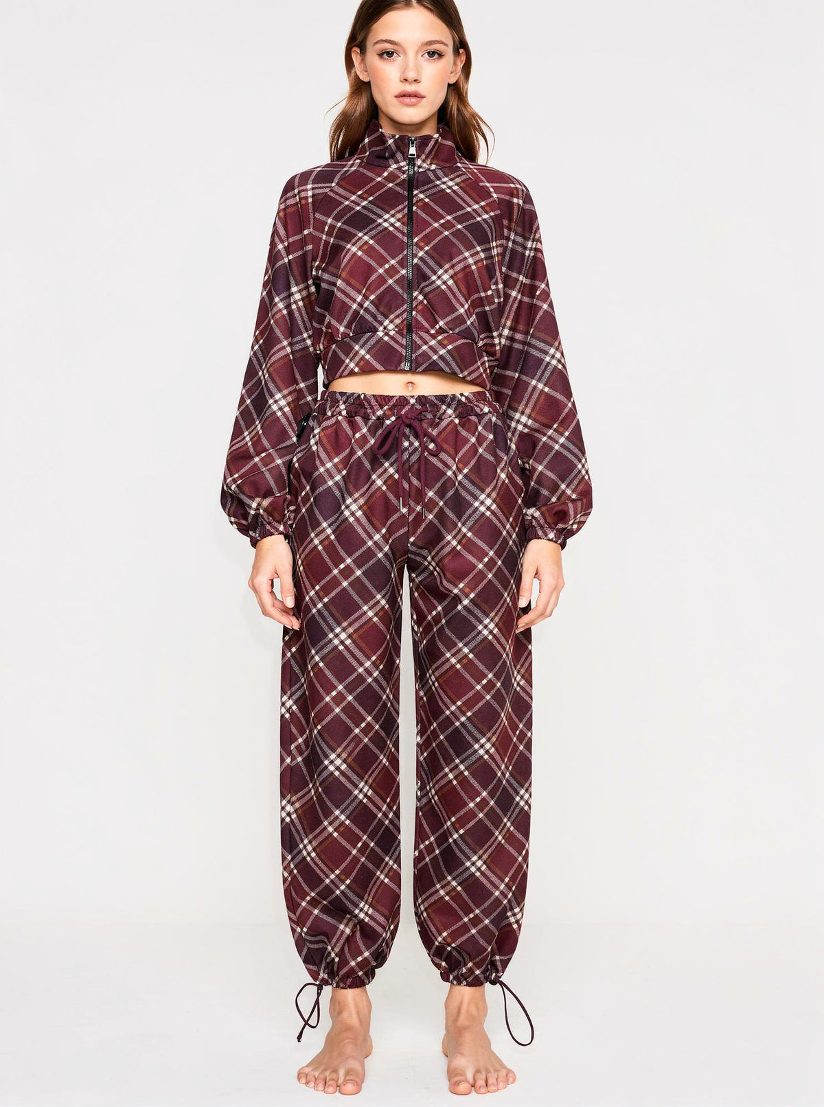 Cropped Track Jacket|Colore:Vino