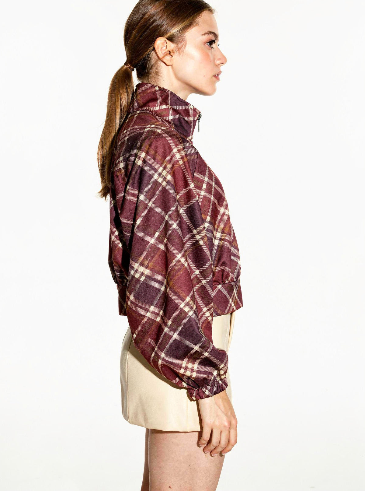 Cropped Track Jacket|Colore:Vino