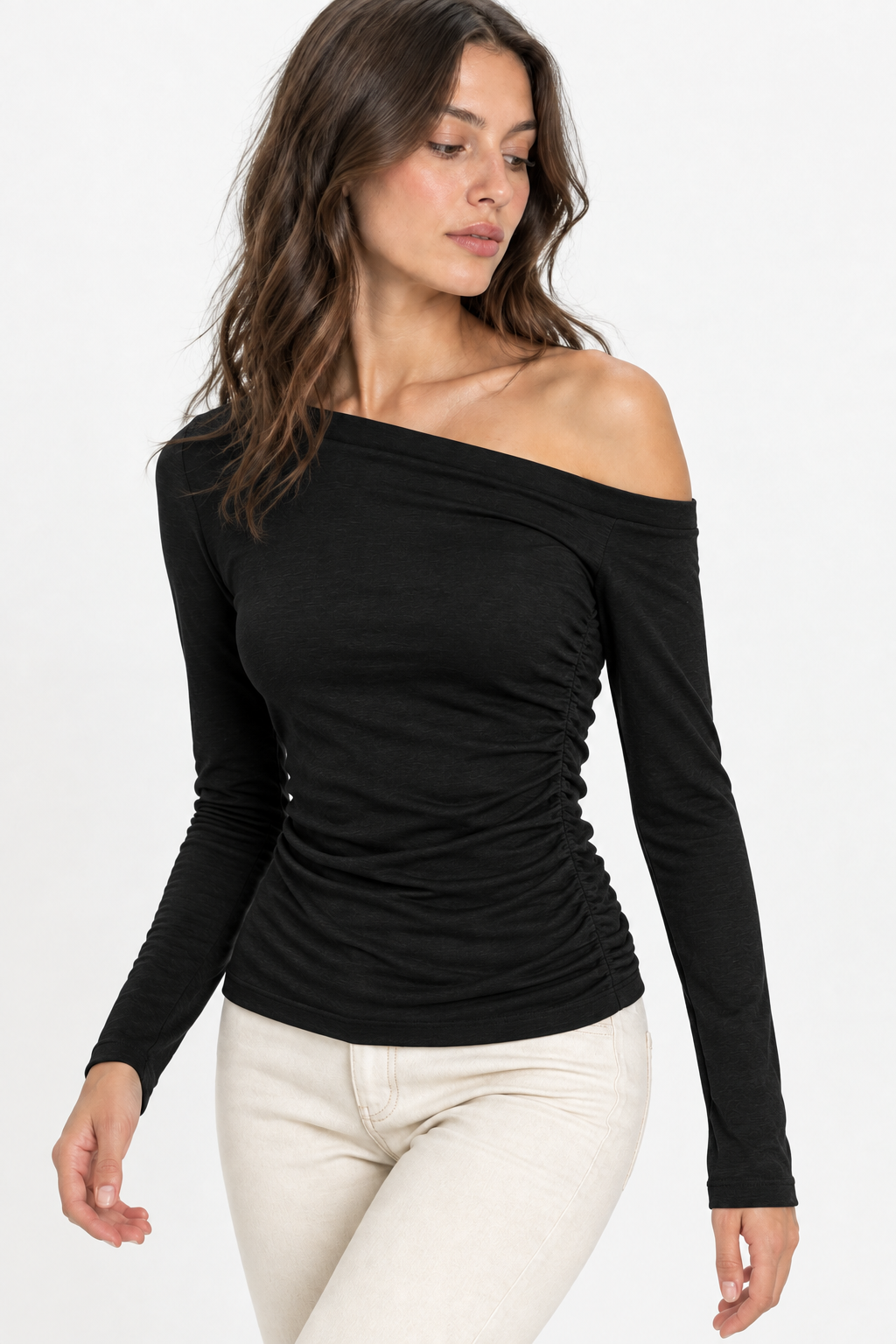 Maglia asimmetrica|Colore:Nero