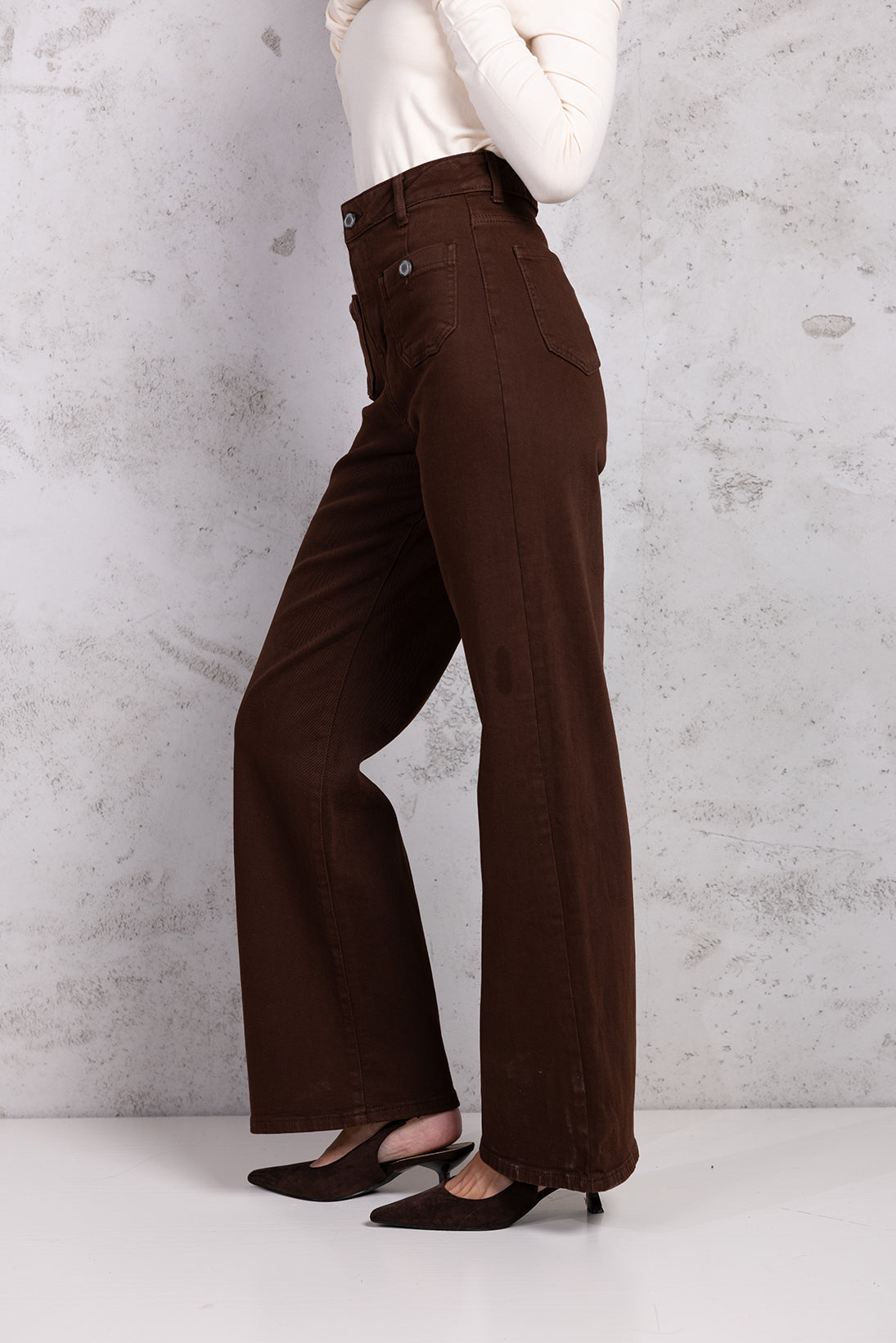 Jeans taschini applicati|Colore:Marrone