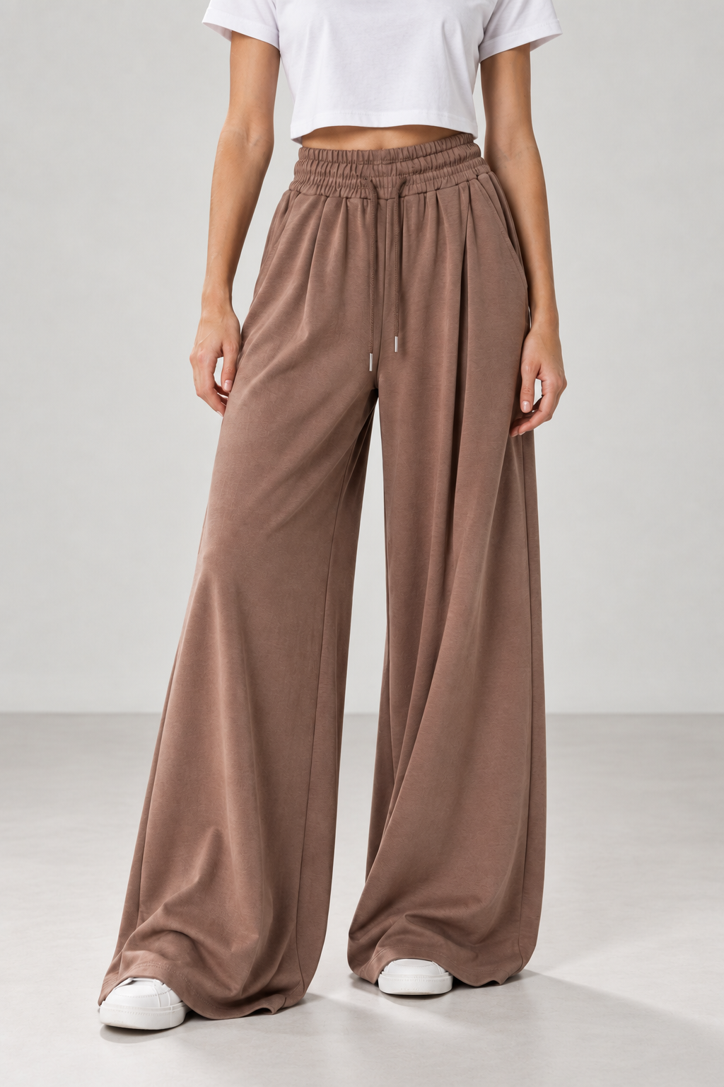 Pantaloni extra palazzo|Colore:Tortora