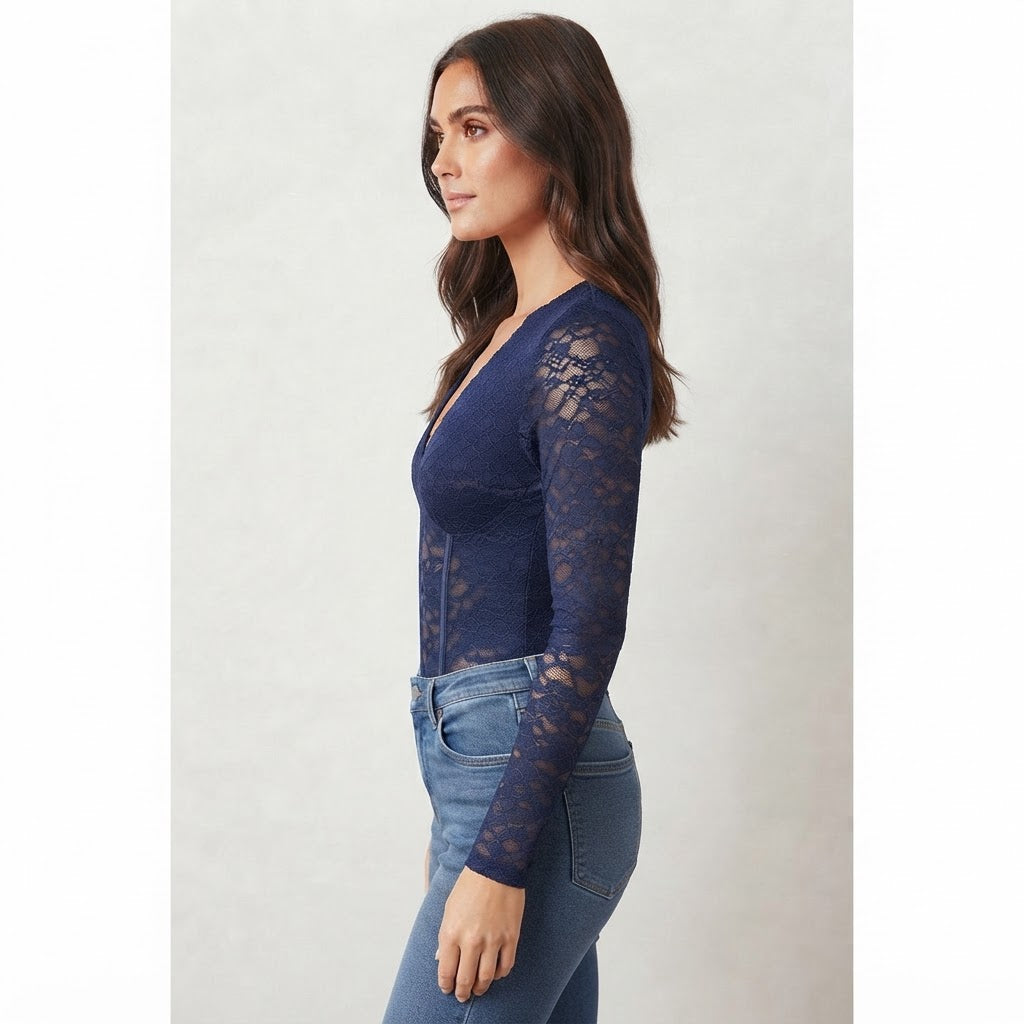 Body effetto corpetto|Colore:Blue