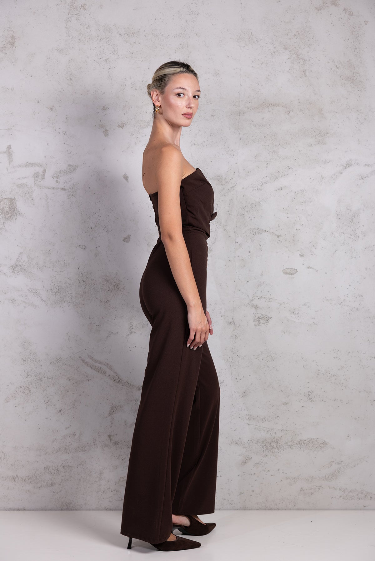 Tuta Maxi botton|Colore:Marrone