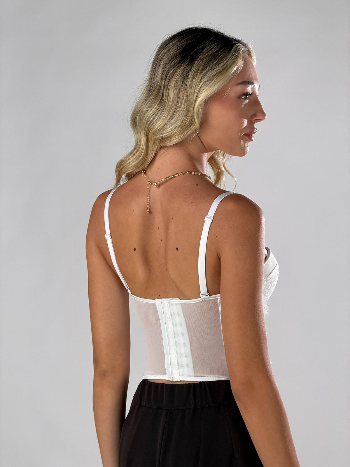 Top stile corsetto|Colore:Bianco