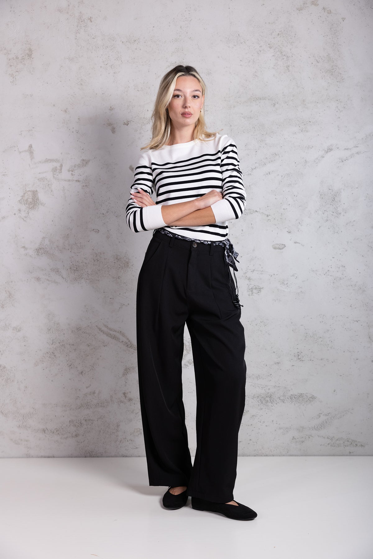 Pantalone Sartoriale Fluid Wide-Leg|Colore:Nero