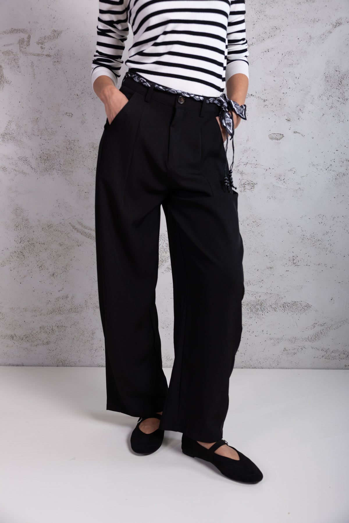Pantalone Sartoriale Fluid Wide-Leg|Colore:Nero