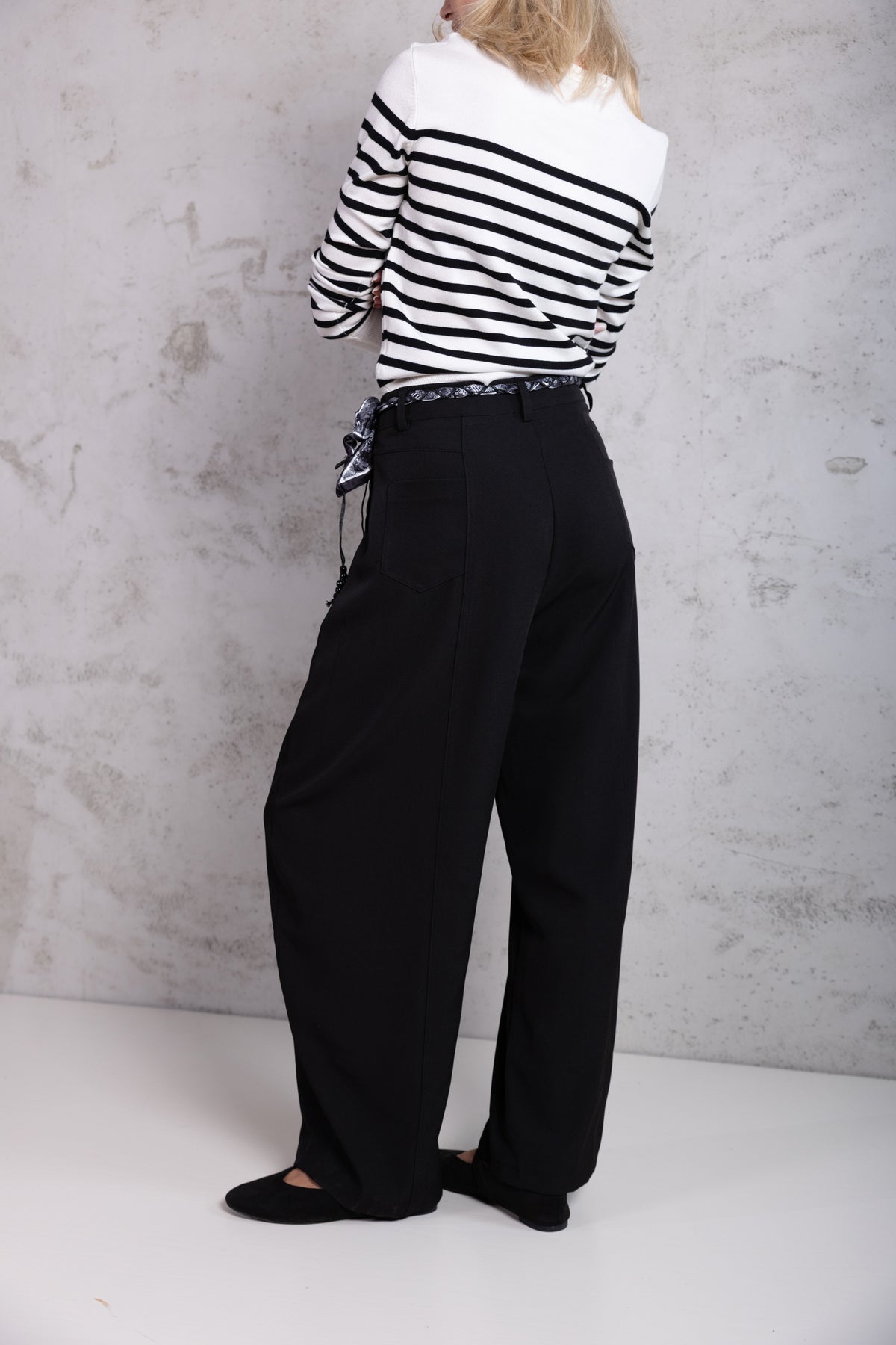 Pantalone Sartoriale Fluid Wide-Leg|Colore:Nero