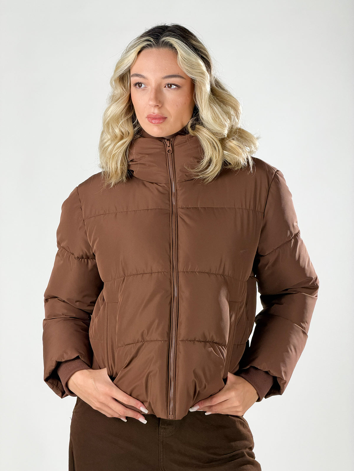 Giubbino maxi collo|Colore:Marrone