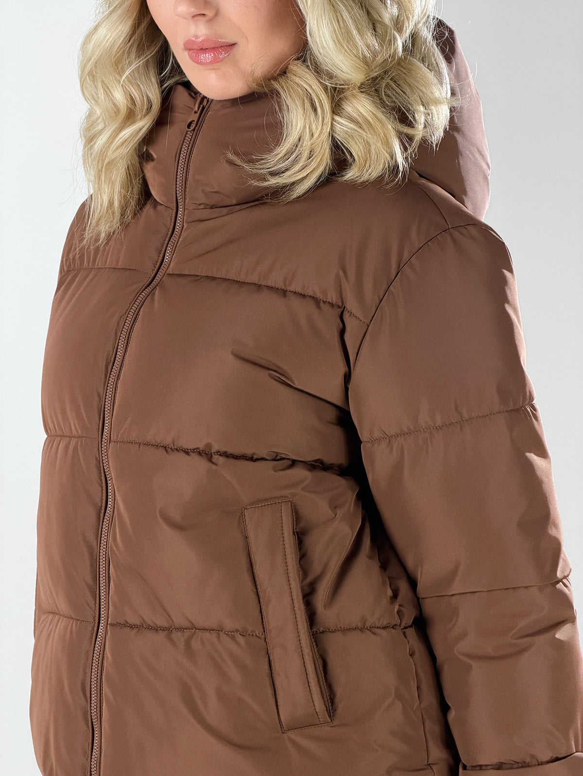 Giubbino maxi collo|Colore:Marrone