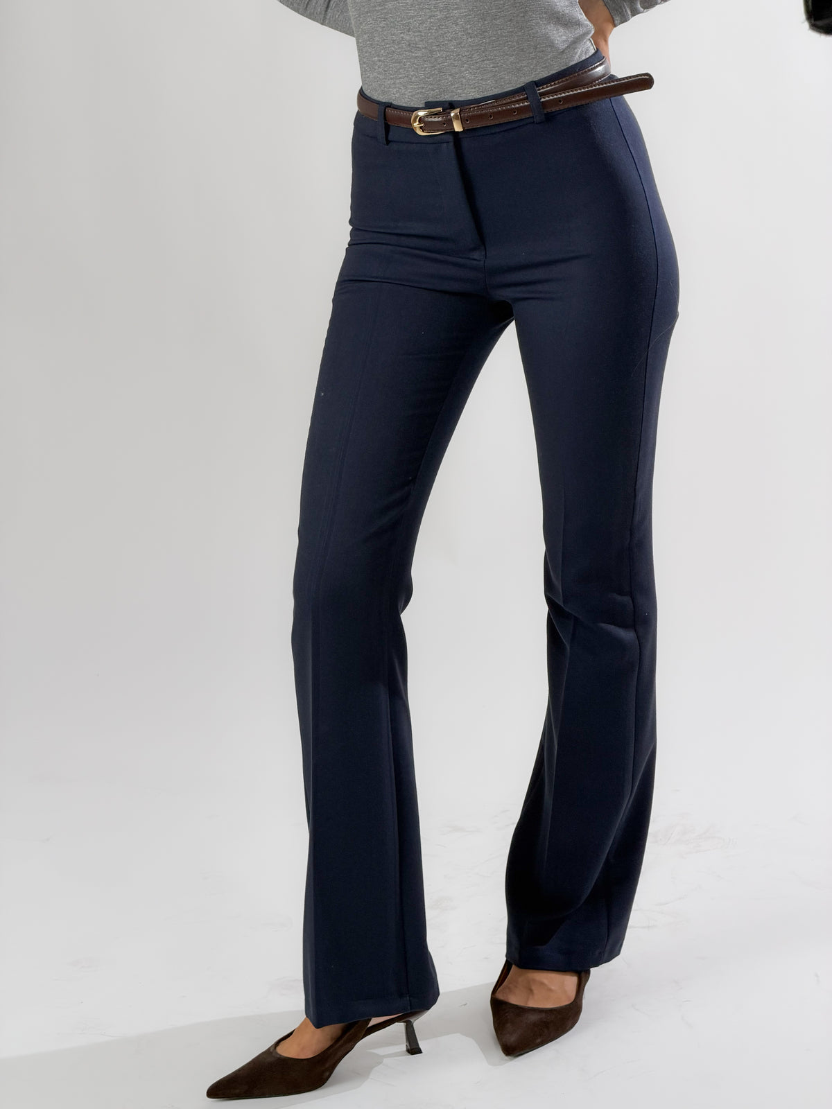 Pantalone Flare con passanti|Colore:Blu