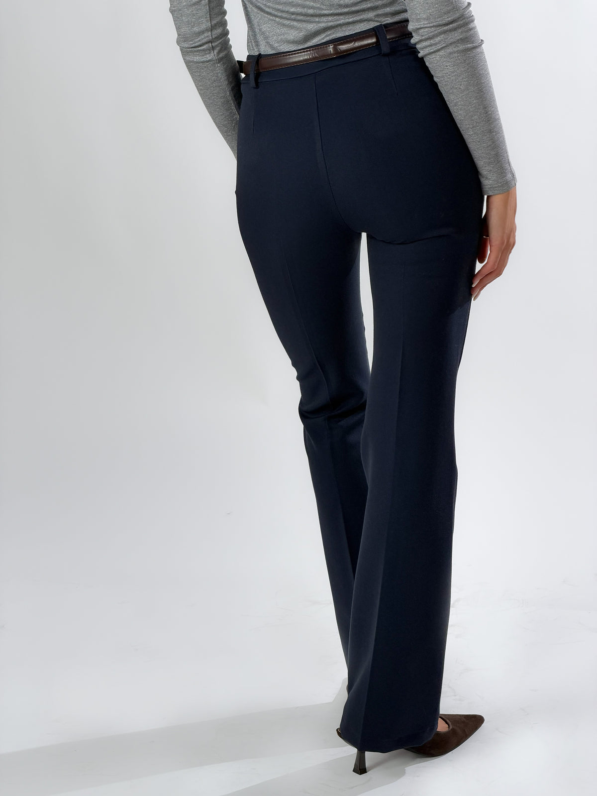 Pantalone Flare con passanti|Colore:Blu