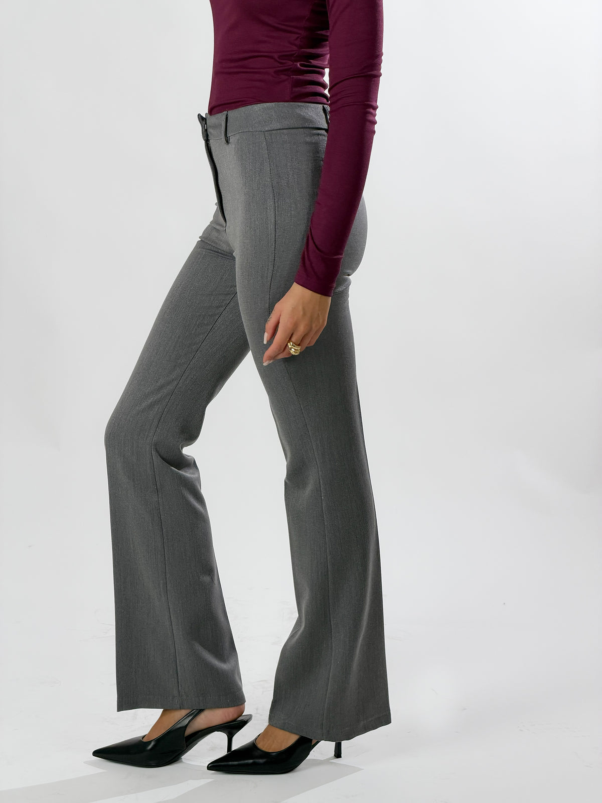 Pantalone Flare con passanti|Colore:Grigio scuro