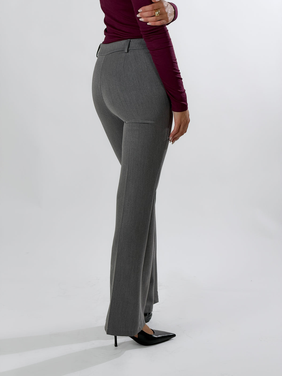 Pantalone Flare con passanti|Colore:Grigio scuro
