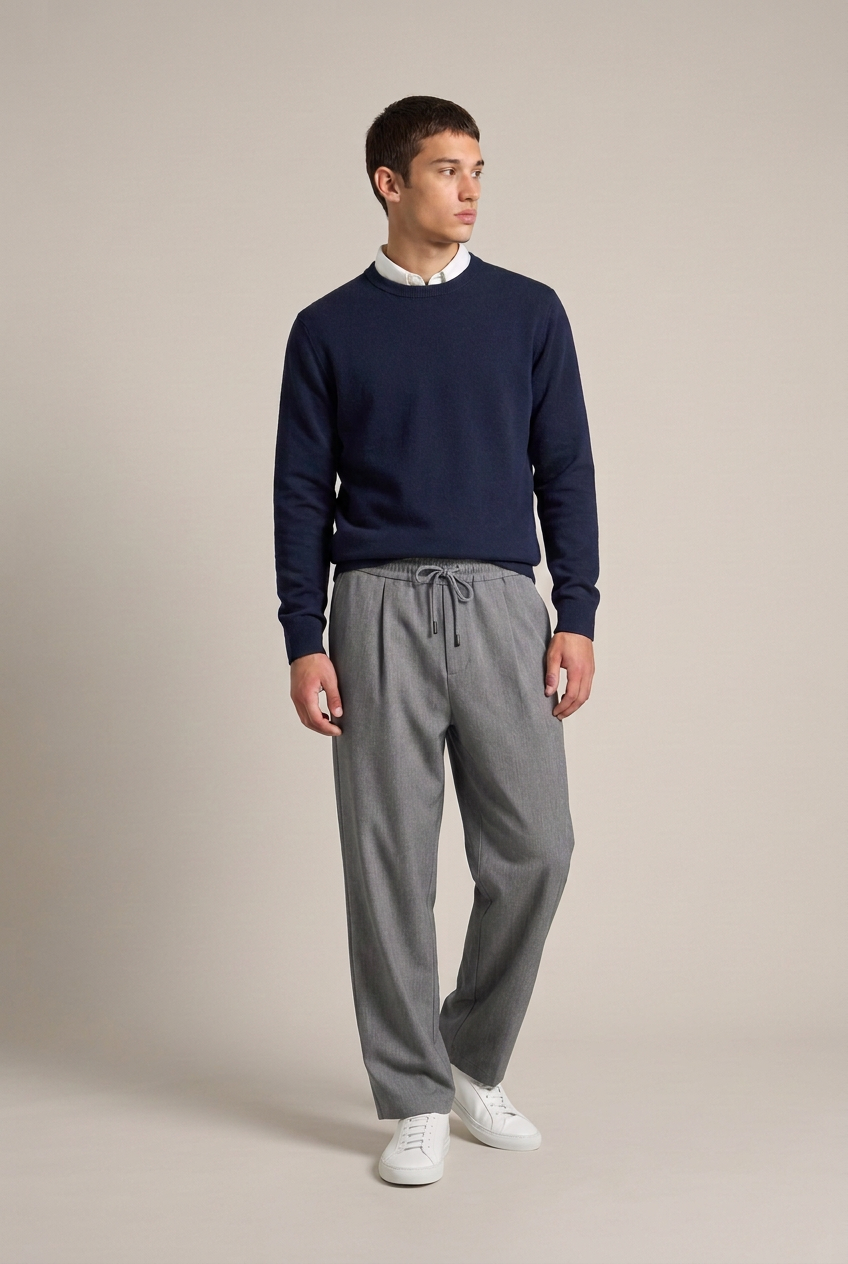 Pantalaccio stile sartoriale|Colore:Grigio melange scuro