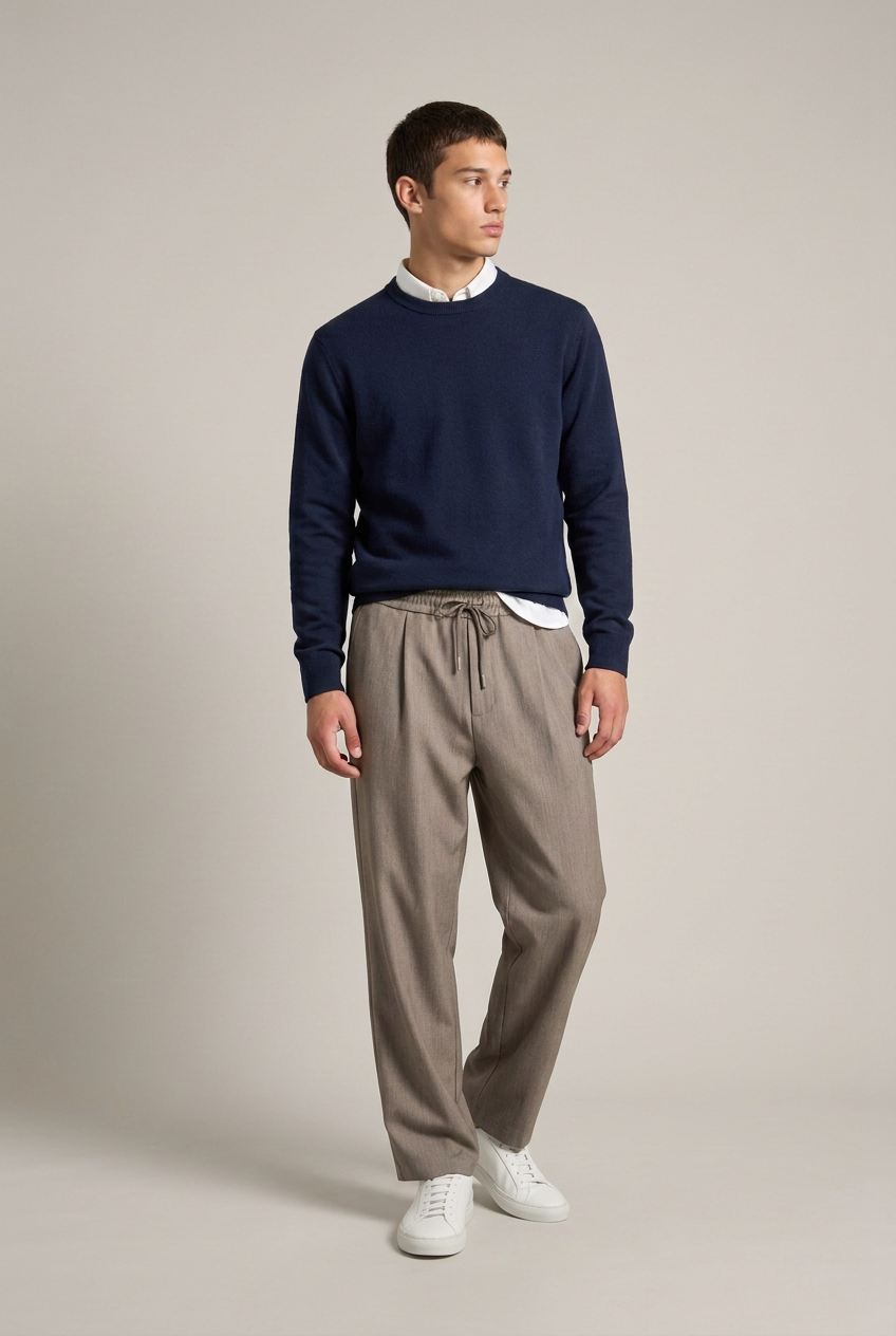 Pantalaccio stile sartoriale|Colore:Beige melange