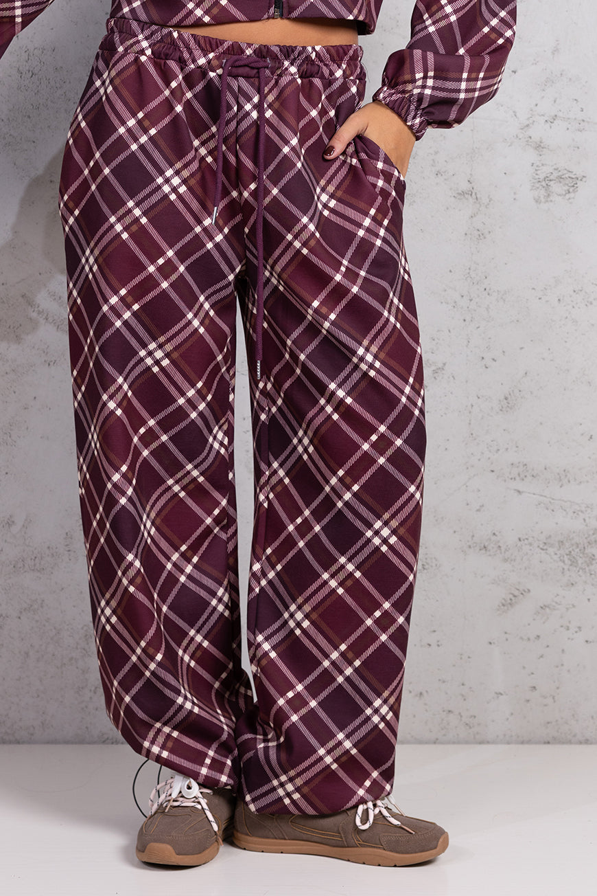 Pantalone Track con elastico|Colore:Vino