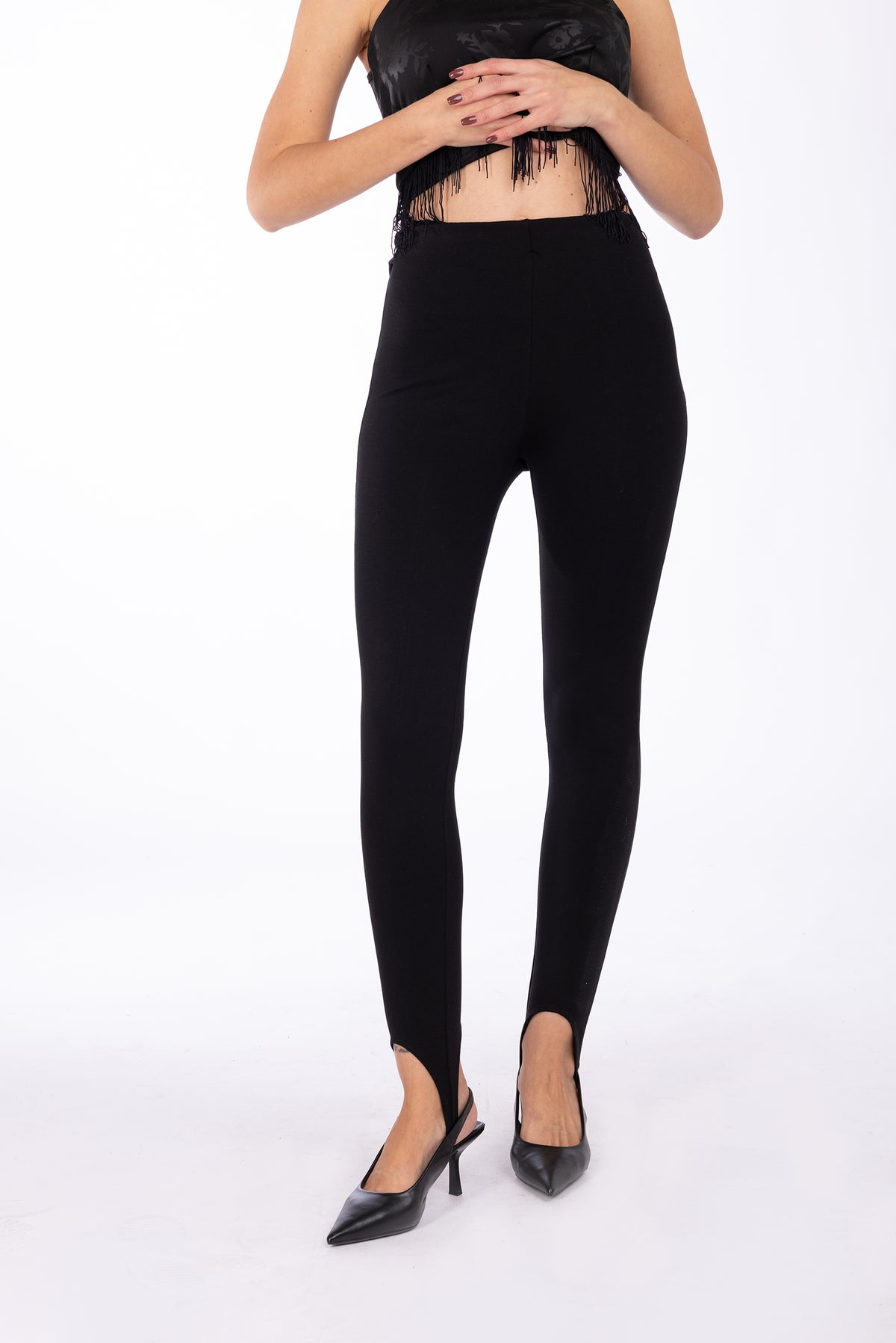 Leggings con ghette|Colore:Nero