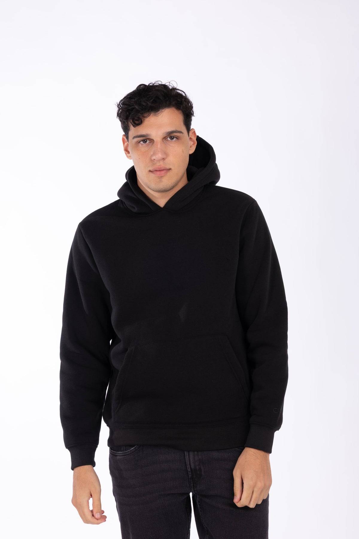 Felpa con cappuccio|Colore:Nero
