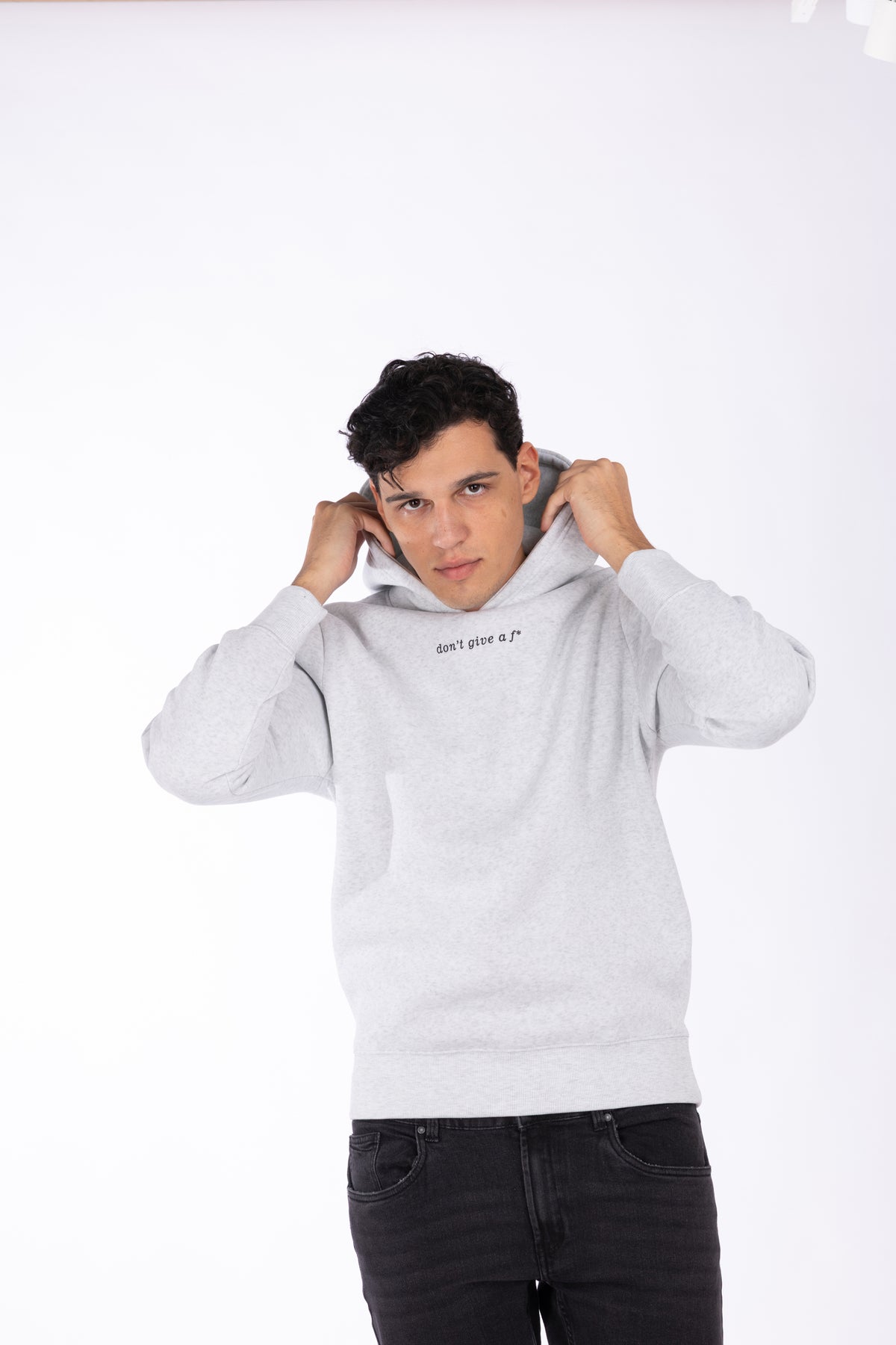 Felpa London con cappuccio e stampe|Colore:Light grey melange