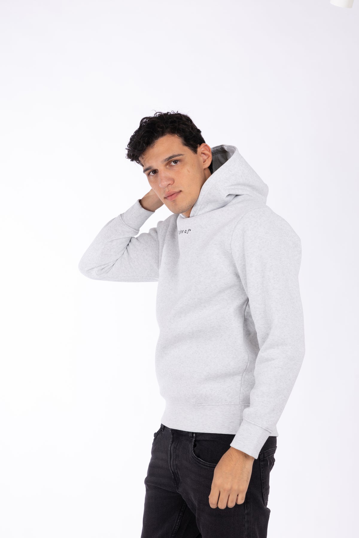 Felpa London con cappuccio e stampe|Colore:Light grey melange