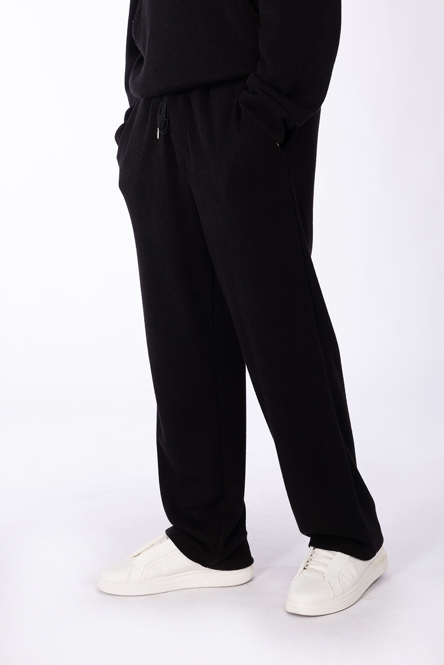 Pantalone in maglia con elastico|Colore:Nero