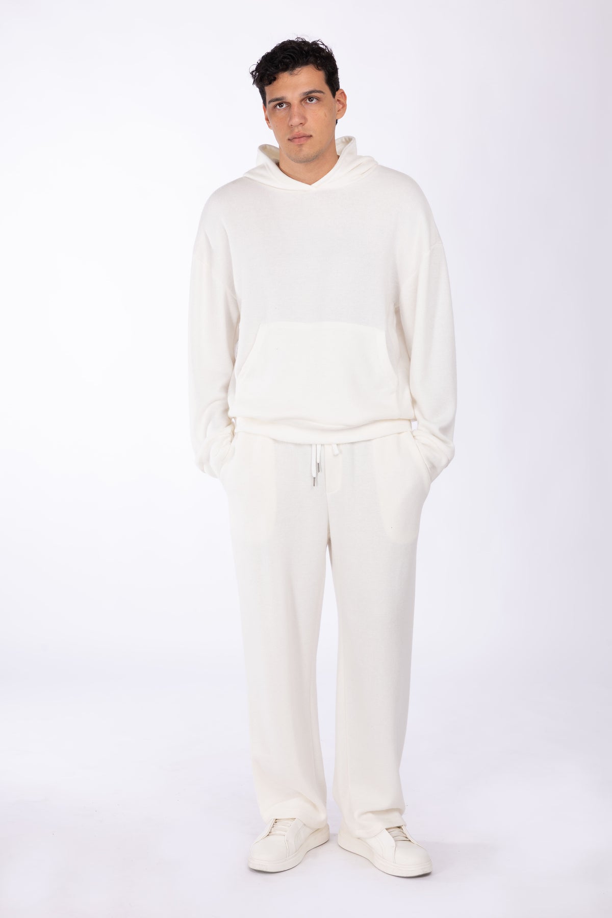 Pantalone in maglia con elastico|Colore:Panna