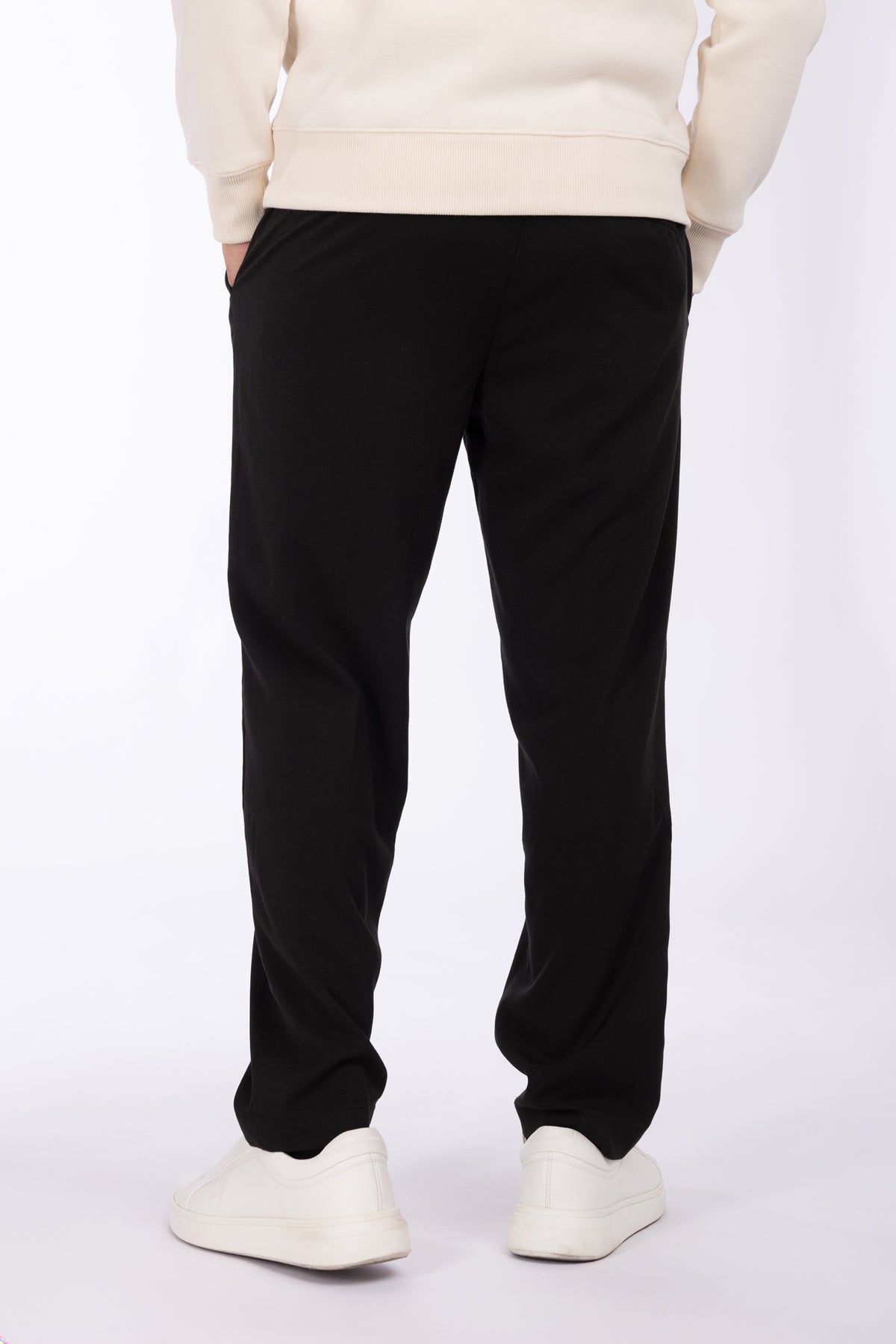 Pantaloni con coulisse e tasche a filo|Colore:Nero