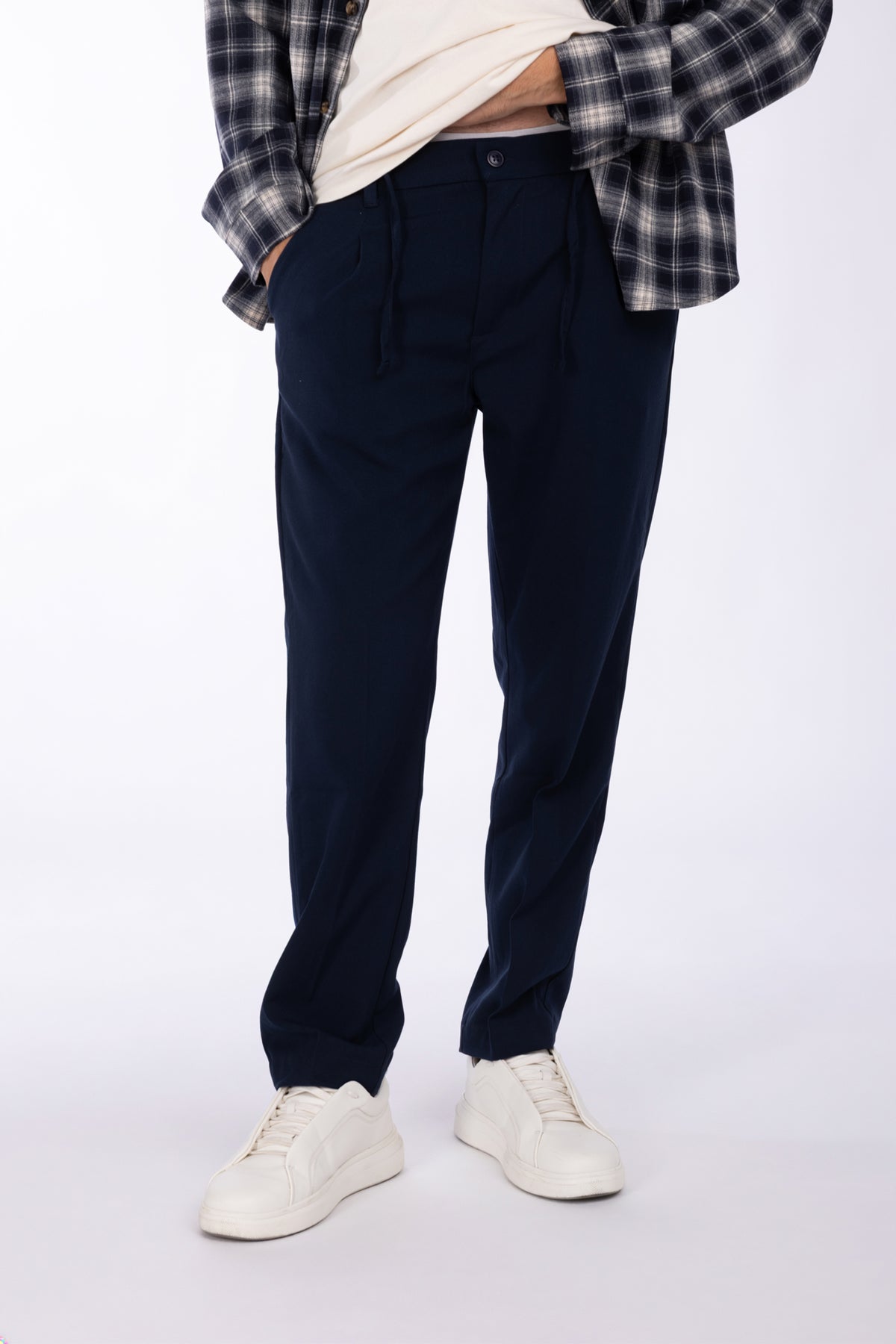 Pantaloni con coulisse e tasche a filo|Colore:Blue
