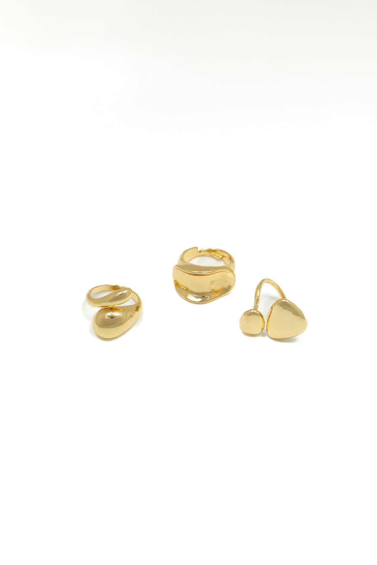 Set di tre anelli|Colore:Oro