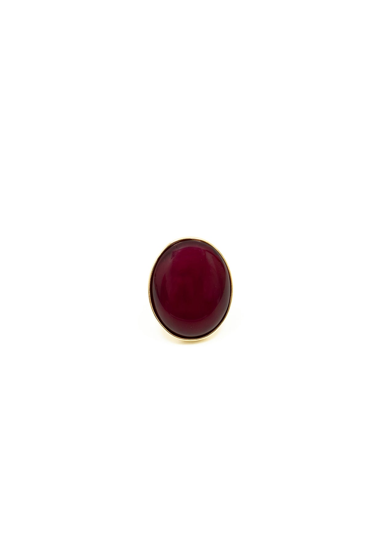 Anello dorato di tipo cocktail ring con pietra|Colore:Bordeaux