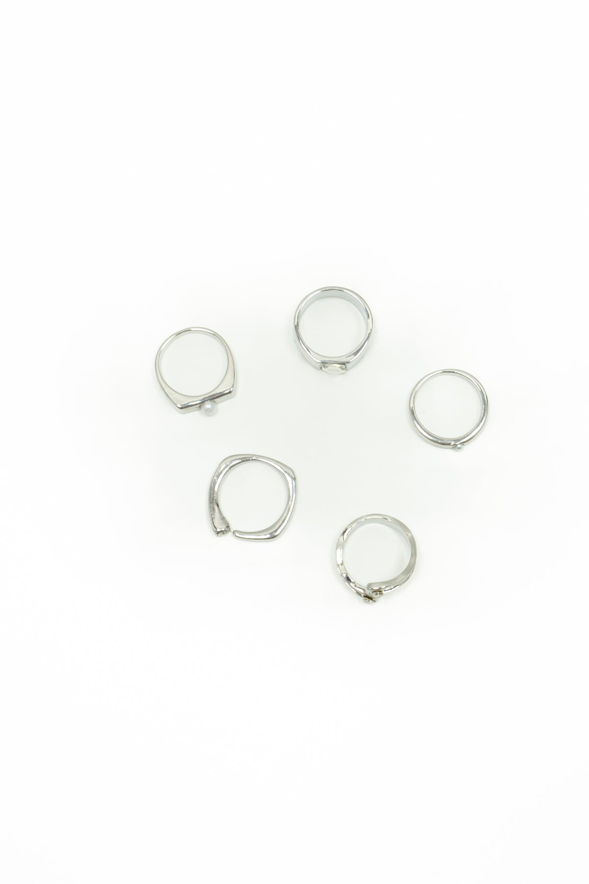Set di sei anelli|Colore:Argento