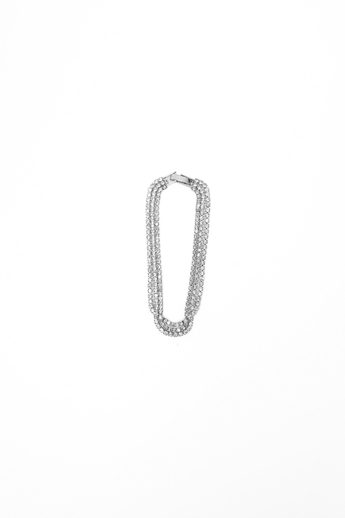 Bracciale tennis a tre file con strass|Colore:Argento
