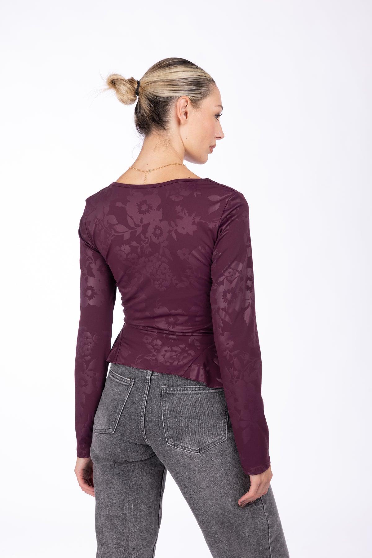 Maglia Bridget scollo a cuore|Colore:Prugna
