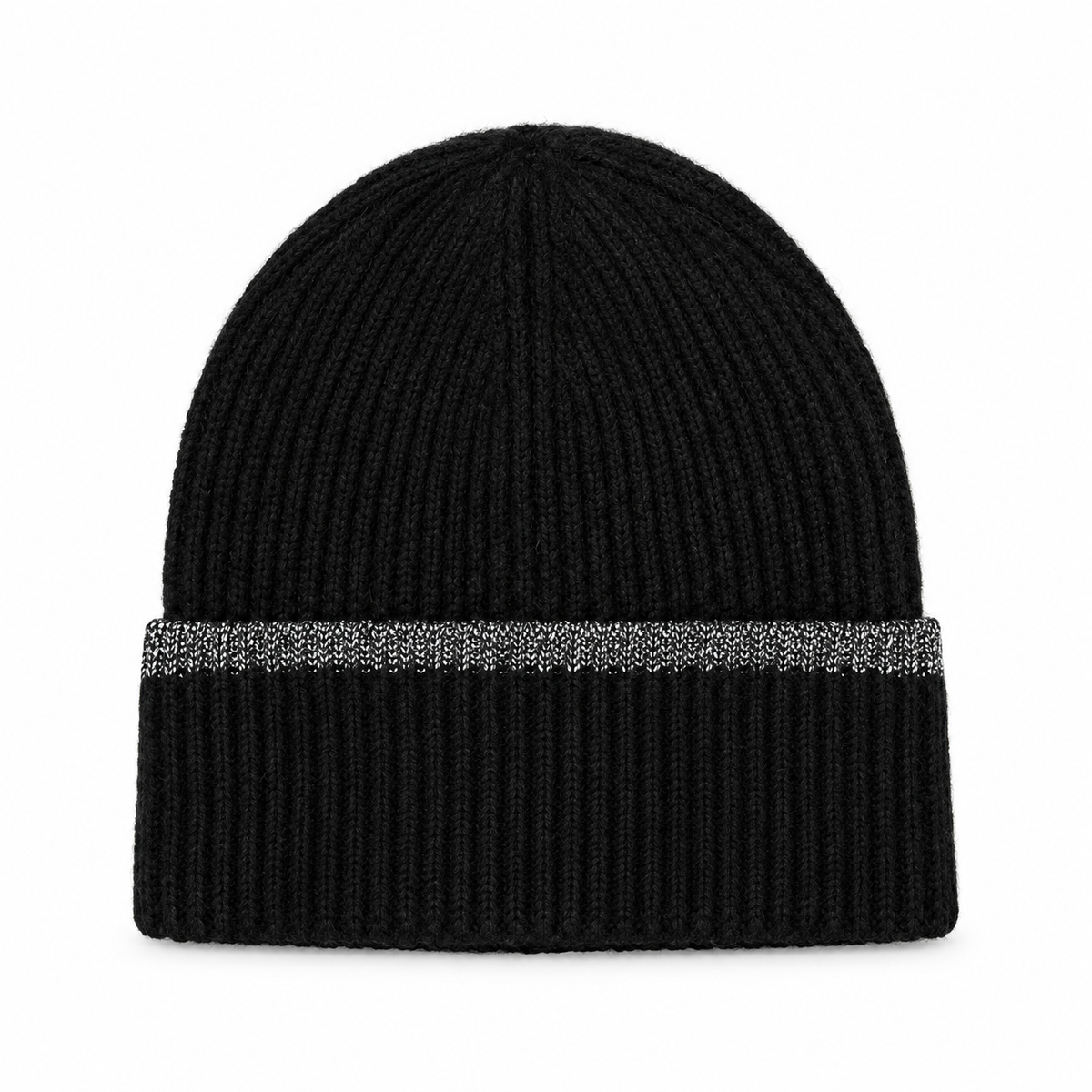 Berretto con risvolto e dettaglio lurex|Colore:Nero
